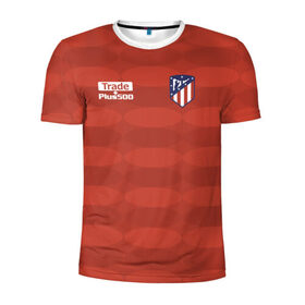 Мужская футболка 3D спортивная с принтом Atletico Madrid Original #10 в Рязани, 100% полиэстер с улучшенными характеристиками | приталенный силуэт, круглая горловина, широкие плечи, сужается к линии бедра | Тематика изображения на принте: атлетико мадрид | эмблема