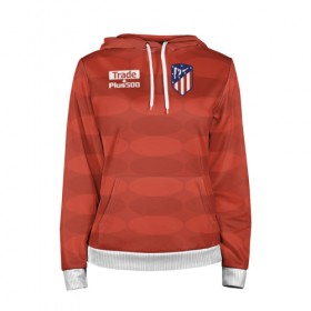 Женская толстовка 3D с принтом Atletico Madrid Original #10 в Рязани, 100% полиэстер  | двухслойный капюшон со шнурком для регулировки, мягкие манжеты на рукавах и по низу толстовки, спереди карман-кенгуру с мягким внутренним слоем. | атлетико мадрид | эмблема