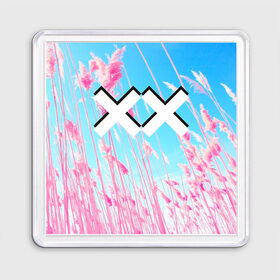 Магнит 55*55 с принтом The XX Pink в Рязани, Пластик | Размер: 65*65 мм; Размер печати: 55*55 мм | Тематика изображения на принте: 