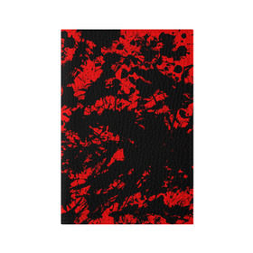 Обложка для паспорта матовая кожа с принтом Красные краски в Рязани, натуральная матовая кожа | размер 19,3 х 13,7 см; прозрачные пластиковые крепления | abstraction | абстракция красок | брызги красок | краска | красные краски | потертость красок | разводы красок | черно белый