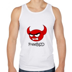 Мужская майка хлопок с принтом FreeBSD демон в Рязани, 100% хлопок |  | bsd | demon | freebsd | os | unix | демон | злой | ос | чёртик