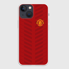 Чехол для iPhone 13 mini с принтом Manchester United Creative 1 в Рязани,  |  | emirates | fc | manchester united | абстракция | геометрия | зож | клуб | линии | манчестер юнайтед | модные | мяч | россии | спорт | спортивные | стиль | тренды | футбол | футбольный клуб | экстрим | эмблема
