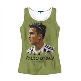 Женская майка 3D с принтом Paulo Dybala Juventus FC в Рязани, 100% полиэстер | круглая горловина, прямой силуэт, длина до линии бедра | dibala | dybala | juve | juventus | juvi | kit | russia | world cup | бонусная | гостевая | дибала | домашняя | италия | футбол | чемпионат мира | юве | ювентус | юви