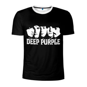 Мужская футболка 3D спортивная с принтом Deep Purple в Рязани, 100% полиэстер с улучшенными характеристиками | приталенный силуэт, круглая горловина, широкие плечи, сужается к линии бедра | Тематика изображения на принте: album | british | deep purple | england | heavy metal | rock group | альбом | англия | британская | рок группа | хеви металл