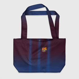 Пляжная сумка 3D с принтом FC Barcelona Gradient в Рязани, 100% полиэстер | застегивается на металлическую кнопку; внутренний карман застегивается на молнию. Стенки укреплены специальным мягким материалом, чтобы защитить содержимое от несильных ударов
 | fc | fc barcelona | fcb | барселона | спорт | спортивные | фк | футбол