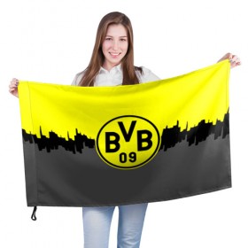 Флаг 3D с принтом FC Borussia 2018 Paints в Рязани, 100% полиэстер | плотность ткани — 95 г/м2, размер — 67 х 109 см. Принт наносится с одной стороны | borussia dortmund | fc | боруссия | спорт | спортивные | фк | футбол