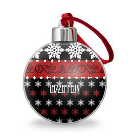 Ёлочный шар с принтом Праздничный Led Zeppelin в Рязани, Пластик | Диаметр: 77 мм | led zeppelin | блюз | группа | джимми пейдж | джон генри бонэм | джон пол джонс | знак | красный | лед зепелен | лед зеппелин | метал | надпись | новогодний | новый год | праздник | роберт плант | рождество