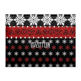 Обложка для студенческого билета с принтом Праздничный Led Zeppelin в Рязани, натуральная кожа | Размер: 11*8 см; Печать на всей внешней стороне | Тематика изображения на принте: led zeppelin | блюз | группа | джимми пейдж | джон генри бонэм | джон пол джонс | знак | красный | лед зепелен | лед зеппелин | метал | надпись | новогодний | новый год | праздник | роберт плант | рождество