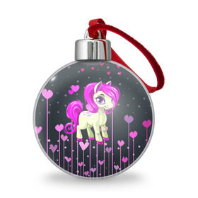 Ёлочный шар с принтом Pony в Рязани, Пластик | Диаметр: 77 мм | pink | poni | pony | лошадка | лошадь | пони | розовый