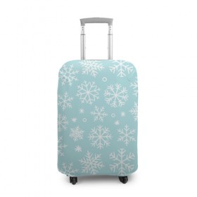 Чехол для чемодана 3D с принтом Мелодия Рождества в Рязани, 86% полиэфир, 14% спандекс | двустороннее нанесение принта, прорези для ручек и колес | новый год | снег | снежинки