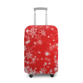 Чехол для чемодана 3D с принтом Новогоднее чудо 2 в Рязани, 86% полиэфир, 14% спандекс | двустороннее нанесение принта, прорези для ручек и колес | новый год | снег | снежинки