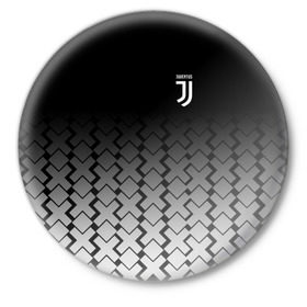 Значок с принтом Juventus 2018 X Sport в Рязани,  металл | круглая форма, металлическая застежка в виде булавки | Тематика изображения на принте: fc | juventus | спорт | спортивные | фк | футбол | ювентус