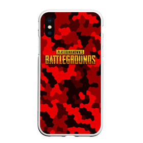 Чехол для iPhone XS Max матовый с принтом PUBG Red Military в Рязани, Силикон | Область печати: задняя сторона чехла, без боковых панелей | battle royal | playerunknowns battlegrounds | pubg | пабг | пубг