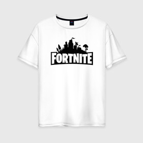 Женская футболка хлопок Oversize с принтом Fortnite в Рязани, 100% хлопок | свободный крой, круглый ворот, спущенный рукав, длина до линии бедер
 | epic games | fort | fortnite battle | fortnite battle royale | fortnite royale | playerunknowns battlegrounds | survival | королевский битва