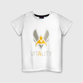 Детская футболка хлопок с принтом VITALITY Team Esports в Рязани, 100% хлопок | круглый вырез горловины, полуприлегающий силуэт, длина до линии бедер | 6 | rainbow six | siege | битва | война | игра | киберспорт | оружие | осада | радуга | шутер