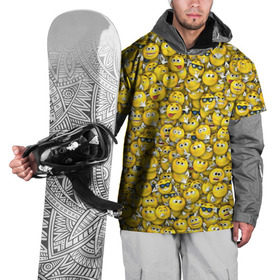 Накидка на куртку 3D с принтом Веселые смайлики в Рязани, 100% полиэстер |  | Тематика изображения на принте: emoji | smile | желтый | круглый | лица | паттерн | смайл | улыбка | эмоции