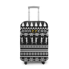 Чехол для чемодана 3D с принтом Brazzers Новогодний в Рязани, 86% полиэфир, 14% спандекс | двустороннее нанесение принта, прорези для ручек и колес | brand | brazzers | fake taxi | faketaxi | hub | mode | new year | playboy | бразерс | бренд | мода | новогодний | новогодний brazzers | новогодний браззерс | новый год | фейк такси