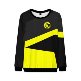 Мужской свитшот 3D с принтом Borussia 2018 Geometry Sport в Рязани, 100% полиэстер с мягким внутренним слоем | круглый вырез горловины, мягкая резинка на манжетах и поясе, свободная посадка по фигуре | Тематика изображения на принте: fc |  borussia dortmund | боруссия | спорт | спортивные | фк | футбол | футбольный клуб