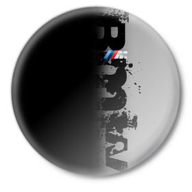 Значок с принтом BMW 2018 M Black Grey в Рязани,  металл | круглая форма, металлическая застежка в виде булавки | Тематика изображения на принте: bmw | bmw motorsport | bmw performance | carbon | m | motorsport | performance | sport | бмв | карбон | моторспорт | спорт