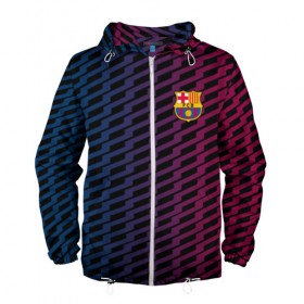 Мужская ветровка 3D с принтом FC Barca 2018 Creative uniform в Рязани, 100% полиэстер | подол и капюшон оформлены резинкой с фиксаторами, два кармана без застежек по бокам, один потайной карман на груди | Тематика изображения на принте: fc | fc barcelona | fcb | барселона | спорт | спортивные | фк | футбол | футбольный клуб