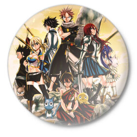 Значок с принтом Fairy Tail в Рязани,  металл | круглая форма, металлическая застежка в виде булавки | anime | fairy tail | аниме | хвост феи