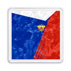 Магнит 55*55 с принтом RUSSIA - Tricolor Collection в Рязани, Пластик | Размер: 65*65 мм; Размер печати: 55*55 мм | Тематика изображения на принте: russia | герб | россия | триколор | флаг