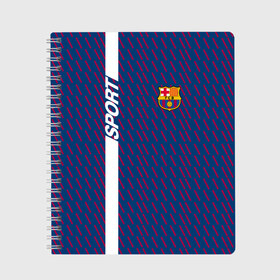 Тетрадь с принтом FC Barca 2018 Creative uniform в Рязани, 100% бумага | 48 листов, плотность листов — 60 г/м2, плотность картонной обложки — 250 г/м2. Листы скреплены сбоку удобной пружинной спиралью. Уголки страниц и обложки скругленные. Цвет линий — светло-серый
 | fc | fc barcelona | fcb | барселона | спорт | спортивные | фк | футбол | футбольный клуб