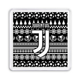 Магнит 55*55 с принтом Juventus 2018 Новогодний в Рязани, Пластик | Размер: 65*65 мм; Размер печати: 55*55 мм | fc | juventus | спорт | спортивные | фк | футбол | футбольный клуб | ювентус