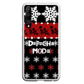 Чехол для Honor P30 с принтом Праздничный Depeche Mode в Рязани, Силикон | Область печати: задняя сторона чехла, без боковых панелей | depeche mode | вестник моды | депеш мод | дэйв гаан | мартин гор | новогодний | новый год | рождество | роза | снежинки | энди флетчер