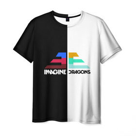 Мужская футболка 3D с принтом Imagine Dragons в Рязани, 100% полиэфир | прямой крой, круглый вырез горловины, длина до линии бедер | dragons | imagine | бэн макки | драгонс | дэн платцман | дэн рейнольдс | имеджин | уэйн сермон