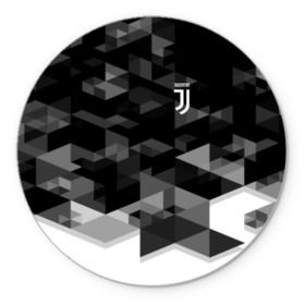 Коврик круглый с принтом Juventus 2018 Geometry Sport в Рязани, резина и полиэстер | круглая форма, изображение наносится на всю лицевую часть | fc | juventus | спорт | спортивные | фк | футбол | футбольный клуб | ювентус