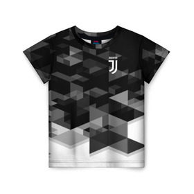 Детская футболка 3D с принтом Juventus 2018 Geometry Sport в Рязани, 100% гипоаллергенный полиэфир | прямой крой, круглый вырез горловины, длина до линии бедер, чуть спущенное плечо, ткань немного тянется | Тематика изображения на принте: fc | juventus | спорт | спортивные | фк | футбол | футбольный клуб | ювентус