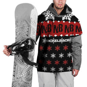 Накидка на куртку 3D с принтом Праздничный Nickelback в Рязани, 100% полиэстер |  | nickelback | дэниел адэр | майк крюгер | никелбек | никл бек | новогодний | новый год | райан пик | рождество | чед крюгер
