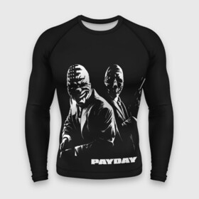 Мужской рашгард 3D с принтом Payday в Рязани,  |  | chains | dallas | heist | hoxton | payday | the heist | wolf | банк | грабители | мафиози | мафия | наемники | ограбление