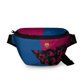 Поясная сумка 3D с принтом FC Barca 2018 Creative uniform в Рязани, 100% полиэстер | плотная ткань, ремень с регулируемой длиной, внутри несколько карманов для мелочей, основное отделение и карман с обратной стороны сумки застегиваются на молнию | fc | fc barcelona | fcb | барселона | спорт | спортивные | фк | футбол | футбольный клуб