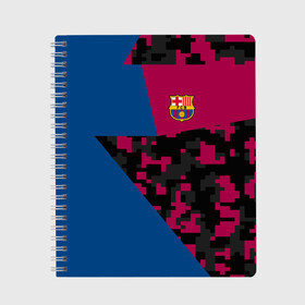 Тетрадь с принтом FC Barca 2018 Creative uniform в Рязани, 100% бумага | 48 листов, плотность листов — 60 г/м2, плотность картонной обложки — 250 г/м2. Листы скреплены сбоку удобной пружинной спиралью. Уголки страниц и обложки скругленные. Цвет линий — светло-серый
 | fc | fc barcelona | fcb | барселона | спорт | спортивные | фк | футбол | футбольный клуб