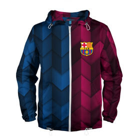 Мужская ветровка 3D с принтом FC Barca 2018 Creative uniform в Рязани, 100% полиэстер | подол и капюшон оформлены резинкой с фиксаторами, два кармана без застежек по бокам, один потайной карман на груди | fc | fc barcelona | fcb | барселона | спорт | спортивные | фк | футбол | футбольный клуб