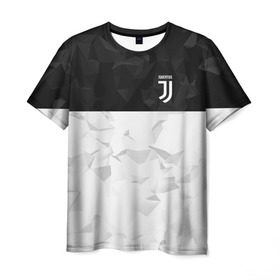 Мужская футболка 3D с принтом Juventus 2018 Black and White в Рязани, 100% полиэфир | прямой крой, круглый вырез горловины, длина до линии бедер | fc | juventus | спорт | спортивные | фк | футбол | футбольный клуб | ювентус