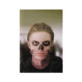 Обложка для паспорта матовая кожа с принтом Tate в Рязани, натуральная матовая кожа | размер 19,3 х 13,7 см; прозрачные пластиковые крепления | ahs | american horror story | американская история ужасов