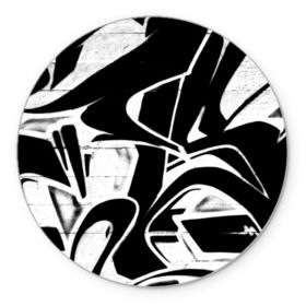 Коврик для мышки круглый с принтом Городское граффити в Рязани, резина и полиэстер | круглая форма, изображение наносится на всю лицевую часть | Тематика изображения на принте: color | graffity | urban | город | граффити | краски | уличное искусство