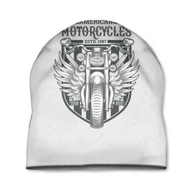 Шапка 3D с принтом Vintage motocycle 5 в Рязани, 100% полиэстер | универсальный размер, печать по всей поверхности изделия | harley | motorbike | motorcycle | race | rider | ryder | skull | speed | байк | гонки | гонщик | мото | мотобайк | мотоцикл | райдер | скорость | харлей | череп