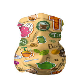 Бандана-труба 3D с принтом Tea bombing в Рязани, 100% полиэстер, ткань с особыми свойствами — Activecool | плотность 150‒180 г/м2; хорошо тянется, но сохраняет форму | char | tea | tea party | еда | конфеты | лимон | напиток | печенье | сладости | тортики | чай | чашка