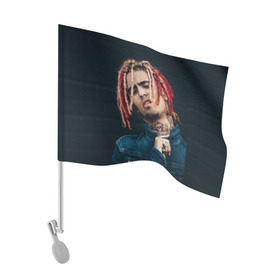 Флаг для автомобиля с принтом Lil Pump в Рязани, 100% полиэстер | Размер: 30*21 см | esketit | esskeetit | gang | lil | pump | rap | качер | лил | маленький | насос | памп | репер | рэпер | рэппер | с дредами | эшкере | эшкерее | эшкереее | эшкерееее | эщкере | эщкерее | эщкереее | эщкерееее