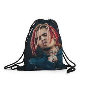 Рюкзак-мешок 3D с принтом Lil Pump в Рязани, 100% полиэстер | плотность ткани — 200 г/м2, размер — 35 х 45 см; лямки — толстые шнурки, застежка на шнуровке, без карманов и подкладки | esketit | esskeetit | gang | lil | pump | rap | качер | лил | маленький | насос | памп | репер | рэпер | рэппер | с дредами | эшкере | эшкерее | эшкереее | эшкерееее | эщкере | эщкерее | эщкереее | эщкерееее