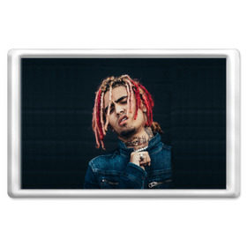 Магнит 45*70 с принтом Lil Pump в Рязани, Пластик | Размер: 78*52 мм; Размер печати: 70*45 | esketit | esskeetit | gang | lil | pump | rap | качер | лил | маленький | насос | памп | репер | рэпер | рэппер | с дредами | эшкере | эшкерее | эшкереее | эшкерееее | эщкере | эщкерее | эщкереее | эщкерееее