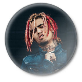 Значок с принтом Lil Pump в Рязани,  металл | круглая форма, металлическая застежка в виде булавки | esketit | esskeetit | gang | lil | pump | rap | качер | лил | маленький | насос | памп | репер | рэпер | рэппер | с дредами | эшкере | эшкерее | эшкереее | эшкерееее | эщкере | эщкерее | эщкереее | эщкерееее