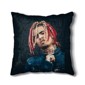 Подушка 3D с принтом Lil Pump в Рязани, наволочка – 100% полиэстер, наполнитель – холлофайбер (легкий наполнитель, не вызывает аллергию). | состоит из подушки и наволочки. Наволочка на молнии, легко снимается для стирки | esketit | esskeetit | gang | lil | pump | rap | качер | лил | маленький | насос | памп | репер | рэпер | рэппер | с дредами | эшкере | эшкерее | эшкереее | эшкерееее | эщкере | эщкерее | эщкереее | эщкерееее