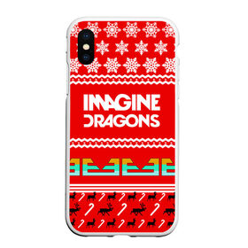 Чехол для iPhone XS Max матовый с принтом Праздничный Imagine Dragons в Рязани, Силикон | Область печати: задняя сторона чехла, без боковых панелей | dragons | imagine | альтернативный | американская | арена | бэн макки | группа | драгонс | дэн | дэн рейнольдс | знак | имеджин | инди | индирок | красный | надпись | новогодний | новый год | поп | праздник