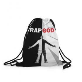 Рюкзак-мешок 3D с принтом Rap God Eminem в Рязани, 100% полиэстер | плотность ткани — 200 г/м2, размер — 35 х 45 см; лямки — толстые шнурки, застежка на шнуровке, без карманов и подкладки | 