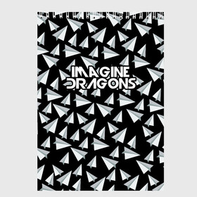 Скетчбук с принтом IMAGINE DRAGONS в Рязани, 100% бумага
 | 48 листов, плотность листов — 100 г/м2, плотность картонной обложки — 250 г/м2. Листы скреплены сверху удобной пружинной спиралью | imagine dragons | бумажный самолетик | драгонс | самолетик